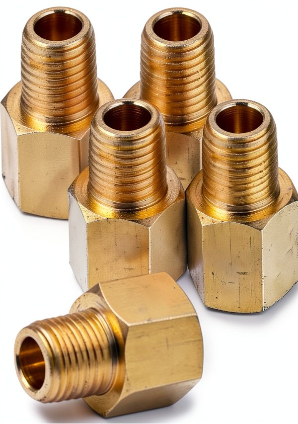 1/2" Female NPT x 3/8" Male NPT Brass Reducer – 5 Pack by FloFlex-0