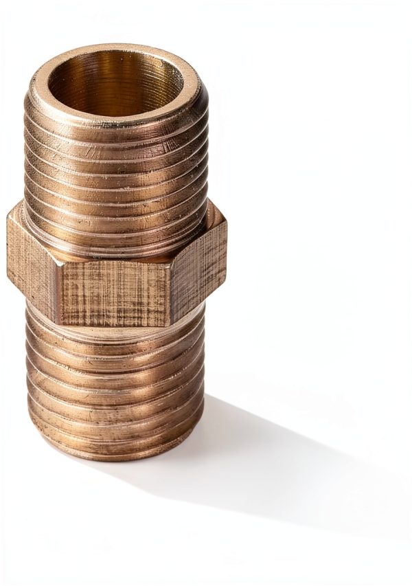 Brass Hex Pipe Fitting uxcell G1/8 male male straight 4pcs Gold-1