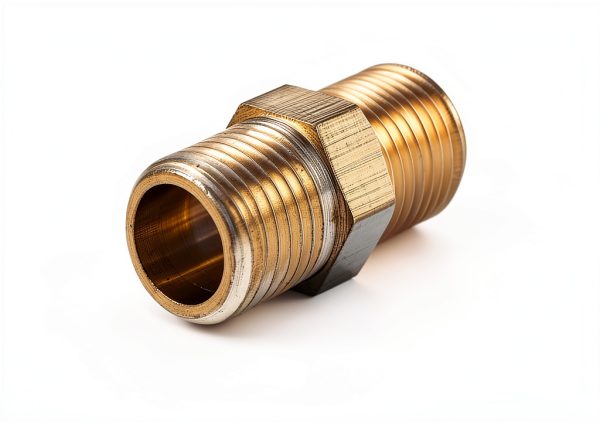 Brass Hex Pipe Fitting uxcell G1/8 male male straight 4pcs Gold-3