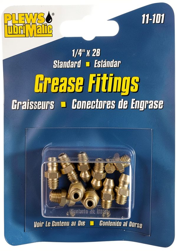 Plews-Edelmann 11-101 Grease Fittings Short Brass 1/4-28 NPT Pack of-0