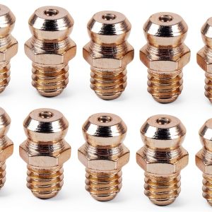 Steel Grease Nozzle Fitting M6 Straight Nipple 10-Pack Metal-0